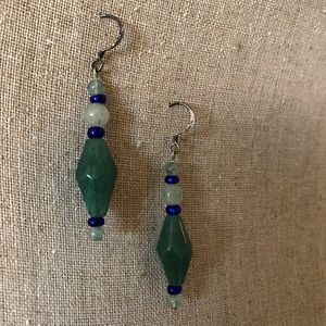 Aventurite and Glass Bead Earrings